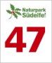Logo des Naturparks Südeifel mit roter Zahl 47 auf weißem Hintergrund. Logo des Naturparks Südeifel mit roter Zahl 47 auf weißem Hintergrund.