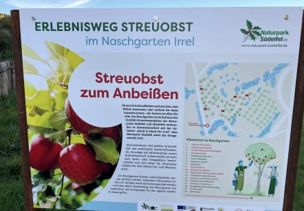 Naschgarten Irrel-Infotafel, © Felsenland Südeifel Tourismus, Anna Carina Krebs Naschgarten Irrel-Infotafel, © Felsenland Südeifel Tourismus, Anna Carina Krebs