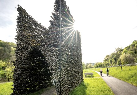 Wine gate on the Sauer cycle path, © Eifel Tourismus GmbH, Dominik Ketz Wine gate on the Sauer cycle path, © Eifel Tourismus GmbH, Dominik Ketz