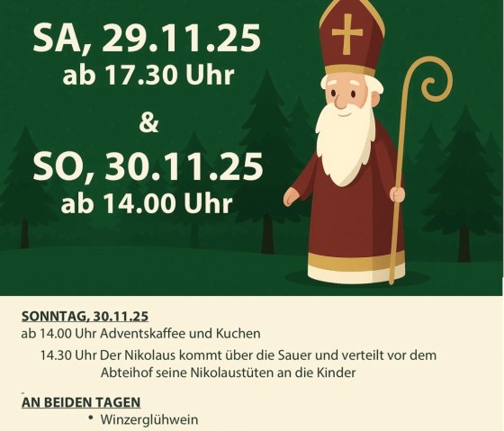 Nikolausmarkt im Abteihof, © facebook/Aktiv für Bollendorf Nikolausmarkt im Abteihof, © facebook/Aktiv für Bollendorf