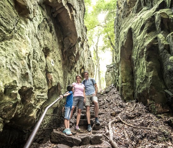 In der Teufelsschlucht, © Foto: Dominik Ketz, Quelle: Felsenland Südeifel Tourismus GmbH In der Teufelsschlucht, © Foto: Dominik Ketz, Quelle: Felsenland Südeifel Tourismus GmbH