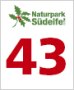Logo du parc naturel Südeifel avec une feuille verte et le chiffre 43 en rouge en dessous. Logo du parc naturel Südeifel avec une feuille verte et le chiffre 43 en rouge en dessous.