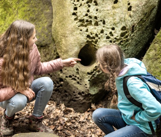 Discover exciting rocks on the Bollendorf fairytale trail, © Eifel Tourismus GmbH, Dominik Ketz Discover exciting rocks on the Bollendorf fairytale trail, © Eifel Tourismus GmbH, Dominik Ketz