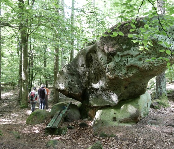 Nach der Rast am "Opferaltar", © Felsenland Südeifel Tourismus GmbH, Elke Wagner Nach der Rast am "Opferaltar", © Felsenland Südeifel Tourismus GmbH, Elke Wagner