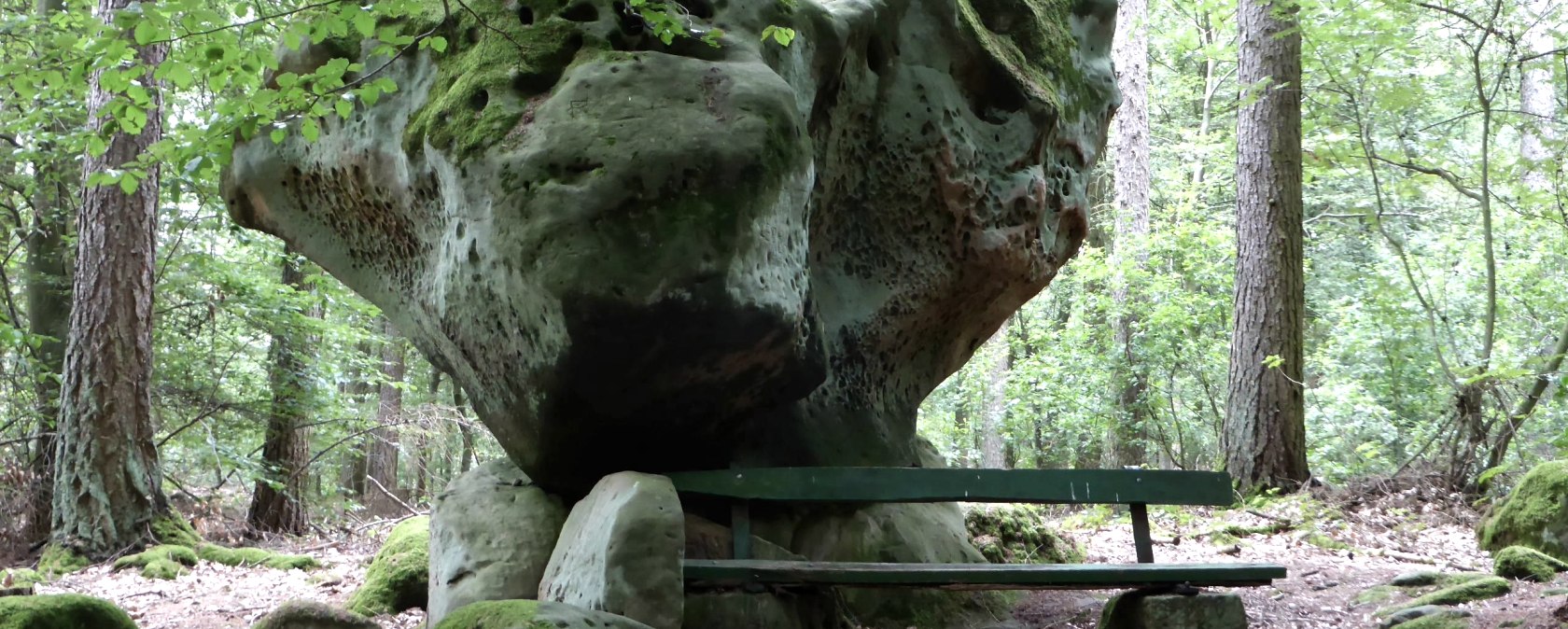 Der "Opferaltar" genannte, markante Felsblock, © Felsenland Südeifel Tourismus GmbH, Elke Wagner Der "Opferaltar" genannte, markante Felsblock, © Felsenland Südeifel Tourismus GmbH, Elke Wagner