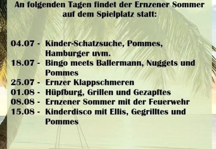 Ernzener Sommer 2025, © Gemeinde Ernzen