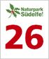 Logo des Naturparks Südeifel mit der Zahl 26 in Rot.