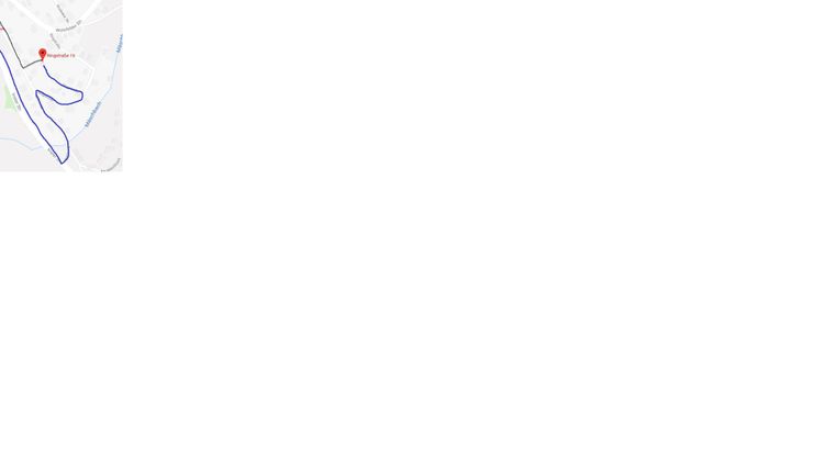 Das Bild zeigt einen Ausschnitt einer Karte mit einer markierten Route. Es sind verschiedene Farben und Symbole zu sehen, die Informationen über den Standort darstellen.