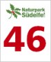 Logo du parc naturel Südeifel avec le chiffre 46 en rouge et un motif de feuilles en vert.