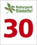 Logo du parc naturel Südeifel avec le chiffre 30 en rouge sur fond blanc.