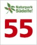 Logo of the Southern Eifel Nature Park with a red number 55 and a green leaf with red berries.