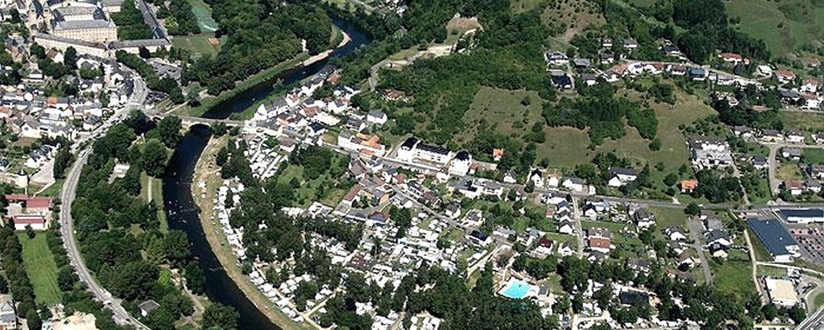 Vue aérienne du camping Echternacherbrück, © Campingpark Echternacherbrück