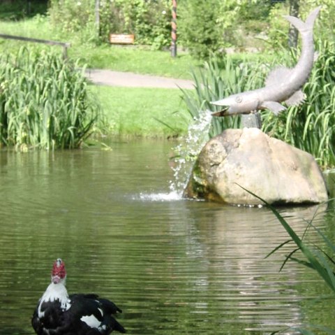 Parc municipal de Neuerburg avec fontaine, © Felsenland Südeifel Tourismus