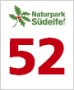 Logo des Naturparks S&uuml;deifel mit roter Zahl 52 und gr&uuml;nem Blattmotiv.